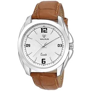 Walrus® White Dial Analog Leather Strap Wrist Watch for Men : Amazon.in ...