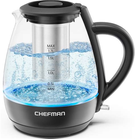 Amazon.com: Chefman Electric Kettle with Tea Infuser, 1.7L 1500W ...