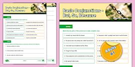 ESL Conjunctions Activity Sheet