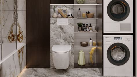Bathroom with Convenient In-Unit Laundry - Homilo