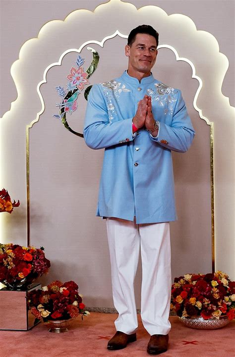 John Cena in our Powder Blue Floral Embroidered Short Sherwani Set ...
