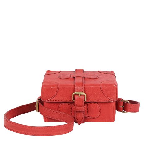 Buy Red Small Boxy Sling Bag Online - Hidesign