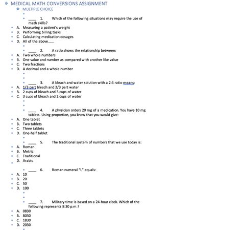 Image result for Conversion Problems Multiple Choice