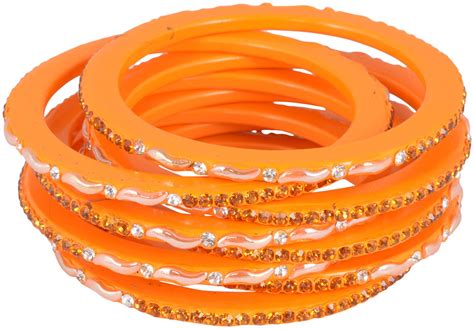 Buy Shreeng Enterprises Orange Lac Bangles for Women- 2.1 (Seb021) at ...