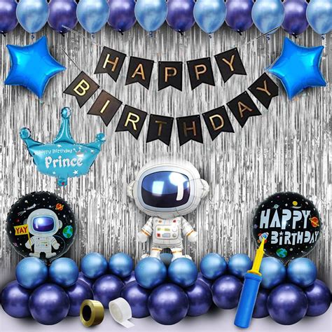GROOVY DUDZ 2nd Birthday Decoration Items Blue For Boys - 63Pcs Two ...