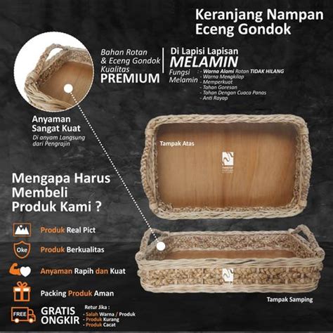 Jual Nampan lamaran Nampan Anyaman Eceng Gondok Baki Wadah Saji Rotan ...