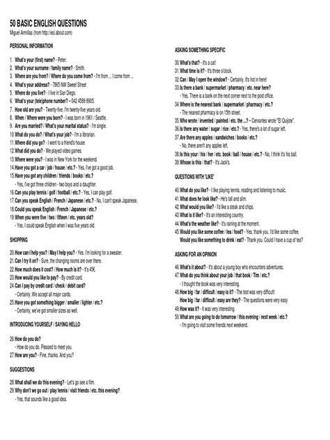 Image result for Basic English Questions