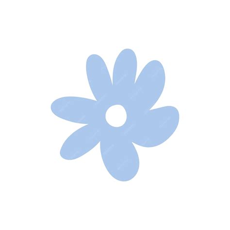 Premium Vector | Cute blue flower isolated on white background hand ...