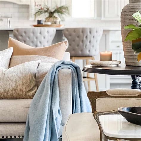 Light Blue Throw Blanket for Light Grey Couch - Soul & Lane