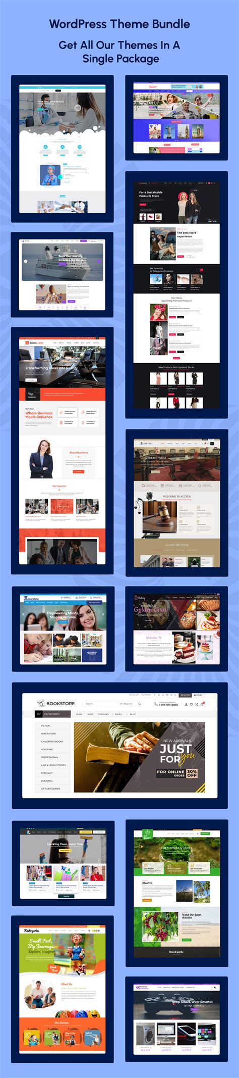 WordPress Theme Bundle, Get 25+ Premium Themes in One Pack