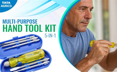 TATA Agrico 5-in-1 Screwdriver Set | Multi-Purpose Hand Tool Kit with ...