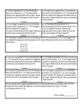 Image result for Basic Rotation Worksheet