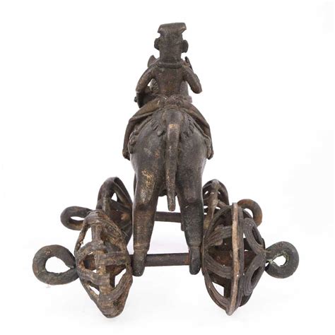 Brass Temple Toy Horse Rider Statue