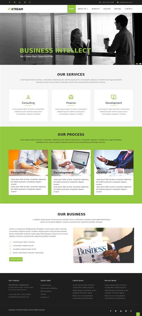 绿色的商业服务咨询网站通用模板