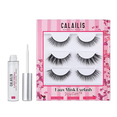Buy CALAILIS False Eyelash, Eye Makeup Lash 3D Faux Mink Fake Eyelash ...
