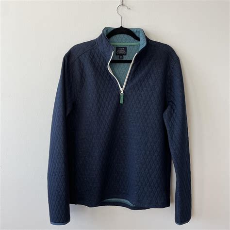 J Crew quilted fleece quarter zip size MEDIUM - Depop