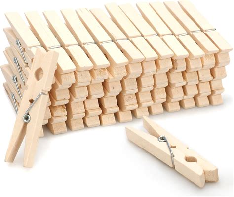 Amazon.com: Zeno Clothes Pins Wooden – 50 Pack Wooden Clothespins 2.9 ...