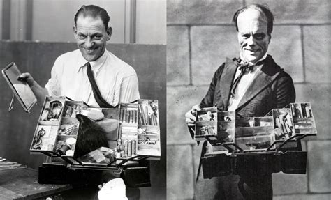 Lon Chaney with his personal makeup kit, before and after transforming ...