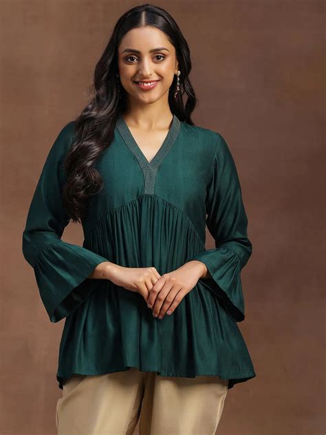 Buy Women's Green Kurtis Online In India Only on Libas.
