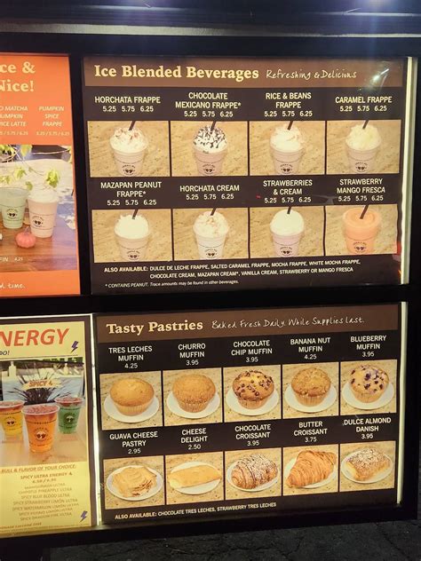 Carta del café Tierra Mia Coffee Drive Thru, Lynwood, Atlantic Ave