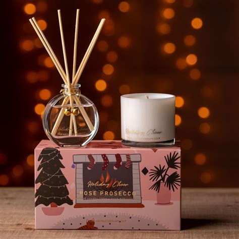 Rose Prosecco Scented Candle & Diffuser Gift Set By The Aromatherapy ...