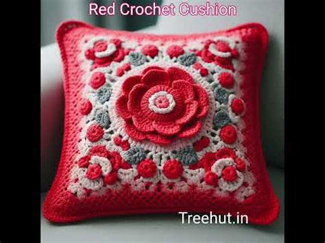 Red Crochet Cushions in Cotton Yarn #crochetideas in red # ...