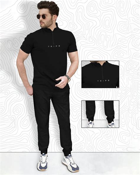 Tracksuit - High Neck BLACK T-shirt & Jogger Pant – TRIPR
