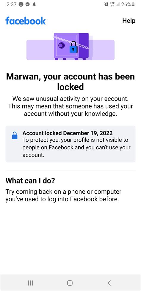 My account has been locked December 19, and I do not have the options "Learn more" and "Get ...