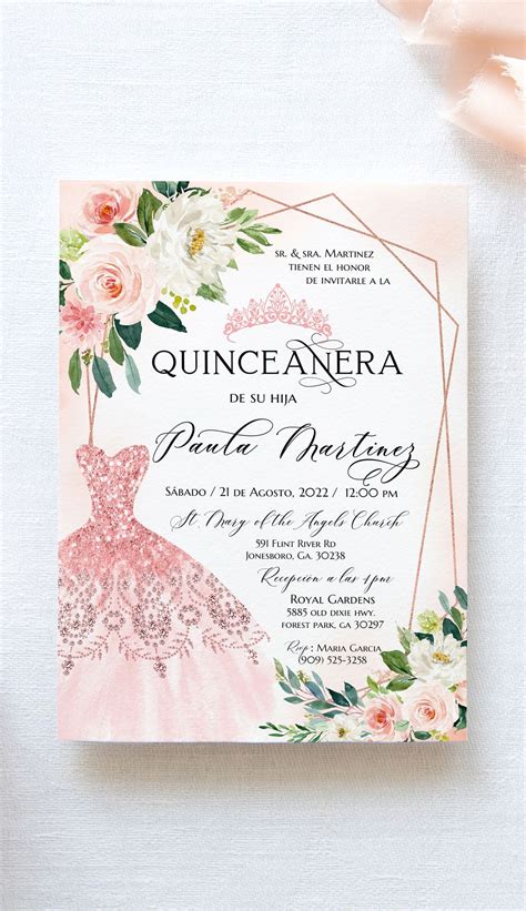 Quince Invitations, Quinceanera Invitation Spanish, Mis Quin | Inspire ...