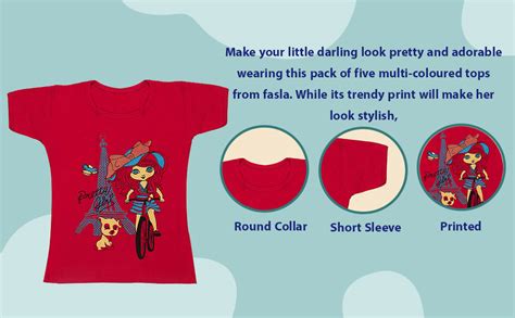 fasla Girl's T-Shirt (0-1 Year, Multi 5 Pcs) : Amazon.in: Clothing ...