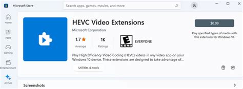 HEVC Codec Microsoft 的图像结果