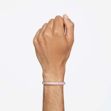 Dextera bangle, Octagon shape, White, Rose gold-tone plated | Swarovski