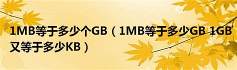 1MB等于多少个GB（1MB等于多少GB 1GB又等于多少KB）_城市经济网