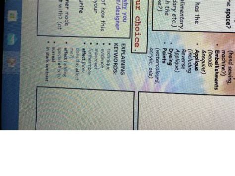 Image result for Task Analysis GCSE Textiles