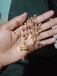 Charms Rudraksh Gold Plated Shiva Om Inspired Mala Pendant Set For Men ...