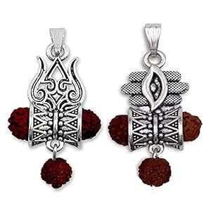 prabhu bhakti Lord Mahadev Trishual Third Eye Damru Rudraksha Locket ...