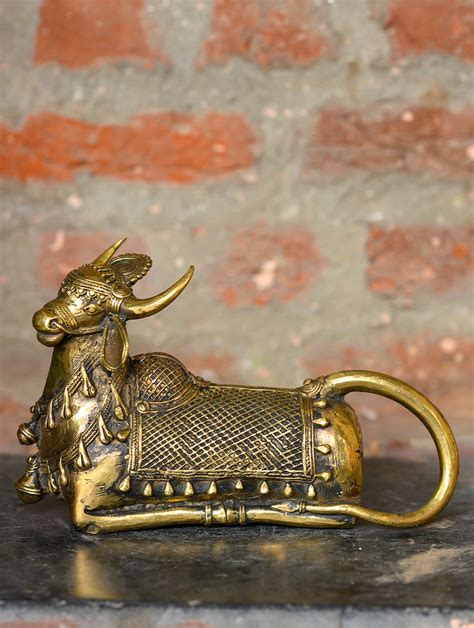 Buy Dhokra Craft Curio - Nandi (Seated) Online