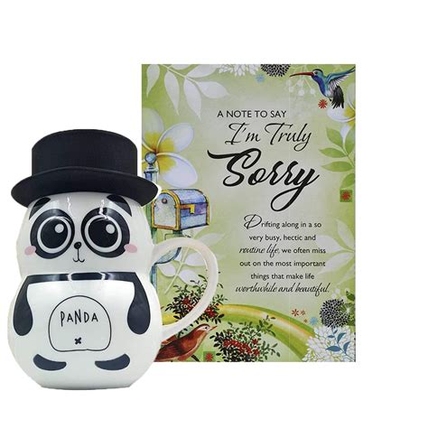 saugat traders sorry gift combo - sorry greeting card with panda coffee ...
