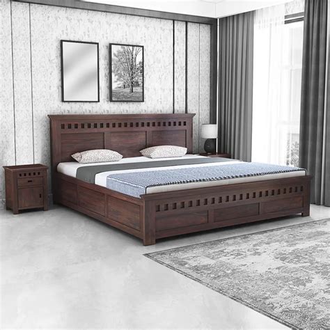 AIREN DECORE Sheesham Wood Kuber King Size Double Bed with Box Storage ...