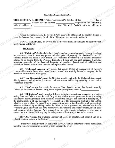 Florida UCC Security Agreement | US Legal Forms