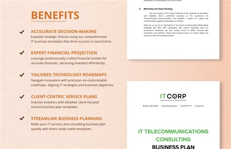IT Telecommunications Consulting Business Plan Template in Word, PDF ...