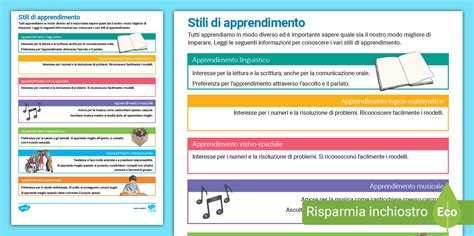 Guida: Stili di apprendimento (teacher made) - Twinkl