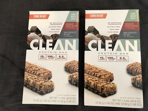 Amazon.com : Come Ready Nutrition Clean Protein Bars (2 pack) 48 Total ...