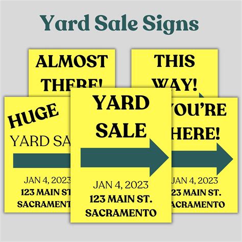 yard sale sign garage sale sign estate sale sign yard sale poster ...