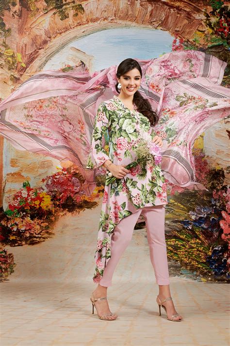 Gul Ahmed Pink 3 PC Soya Silk Dress Dress SY-14 – Pakistani Silk Suit ...