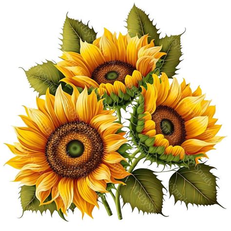 Sunflower Print Clip Art Png File Digital Instant Download,kids Cartoon ...