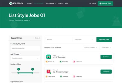 Jobstock - CakePHP Job Listing, Job Portal Landing & Admin Dashboard ...