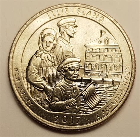 Quarter dollar 2017 P - Ellis Island, New Jersey, Quarter, America the ...