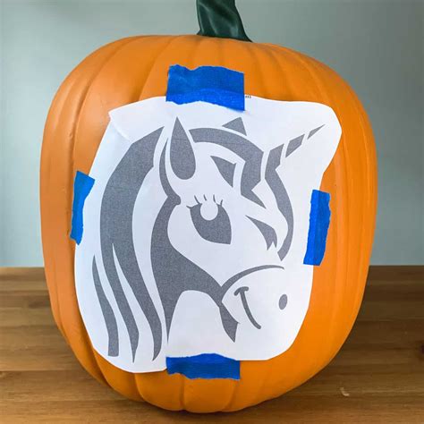 15 Unicorn Pumpkin Carving Patterns -Free - Artsy Pretty Colors