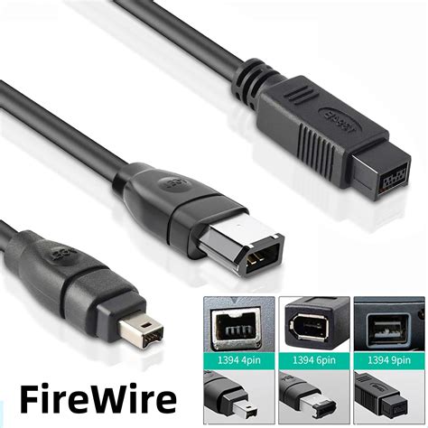 IEEE 1394 4 Pin 6 Pin 9 Pin Firewire Cable Firewire 400/800 iLink DV ...